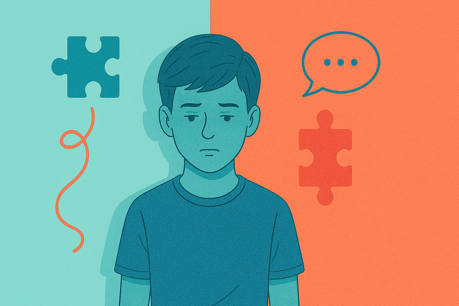 Persoanele cu sindrom Asperger prezintă dificultăți în interacțiunile sociale și comunicare, interese restrânse și comportamente repetitive.
